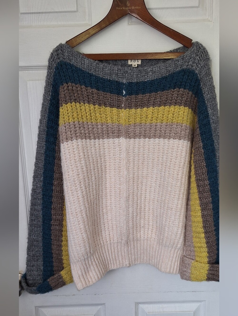 POL Multicolor Striped Chunky Knit Oversized Sweater Size Medium